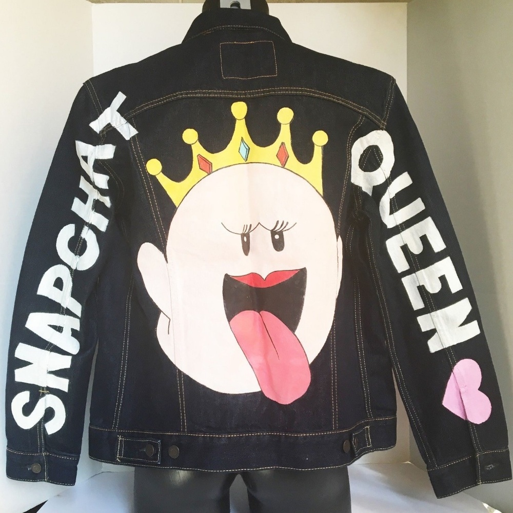 JayDee Studios Painted Denim Jacket SnapChat Queen